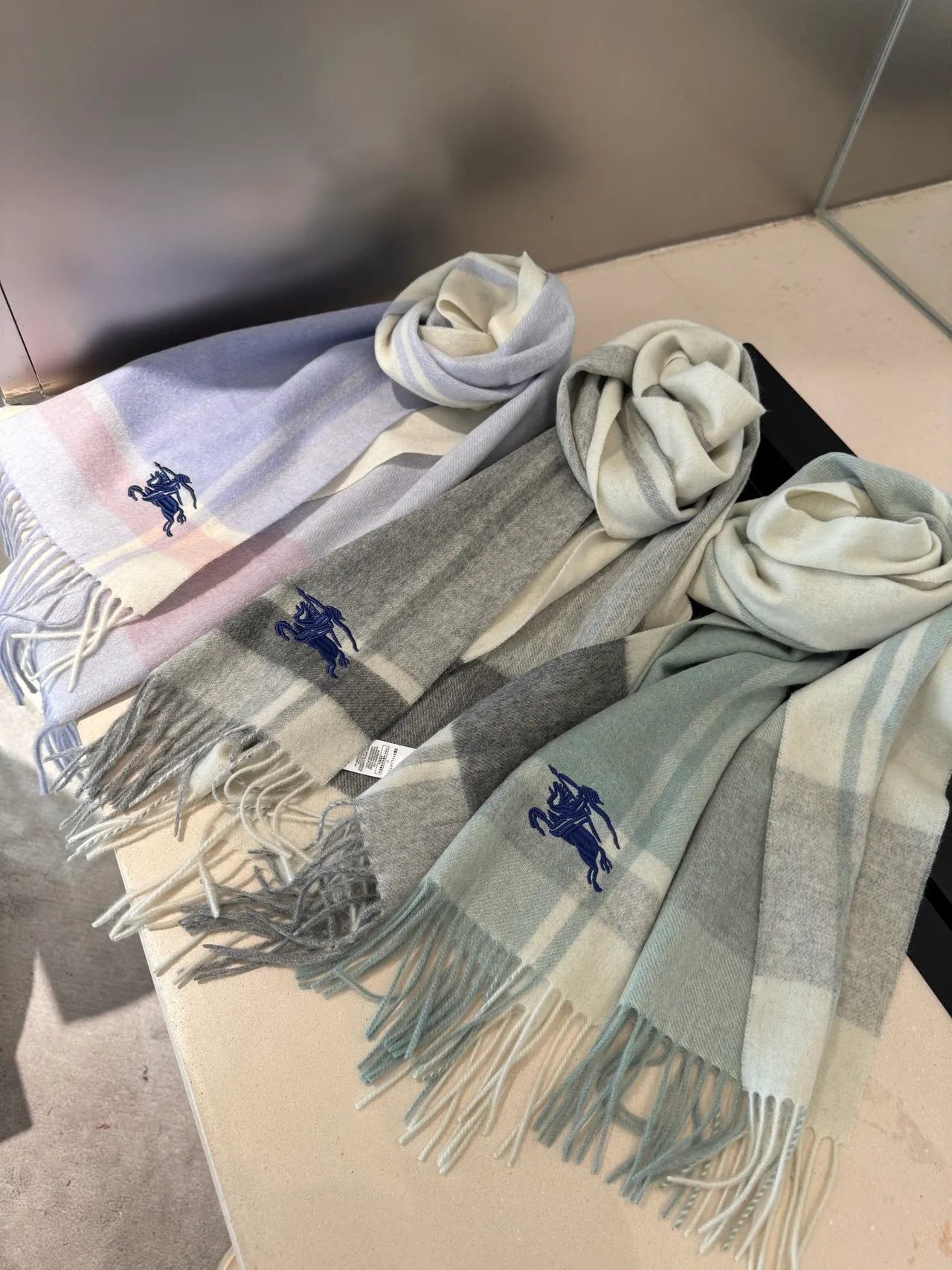 Burberry Knight Plaid Cashmere Scarf 4
