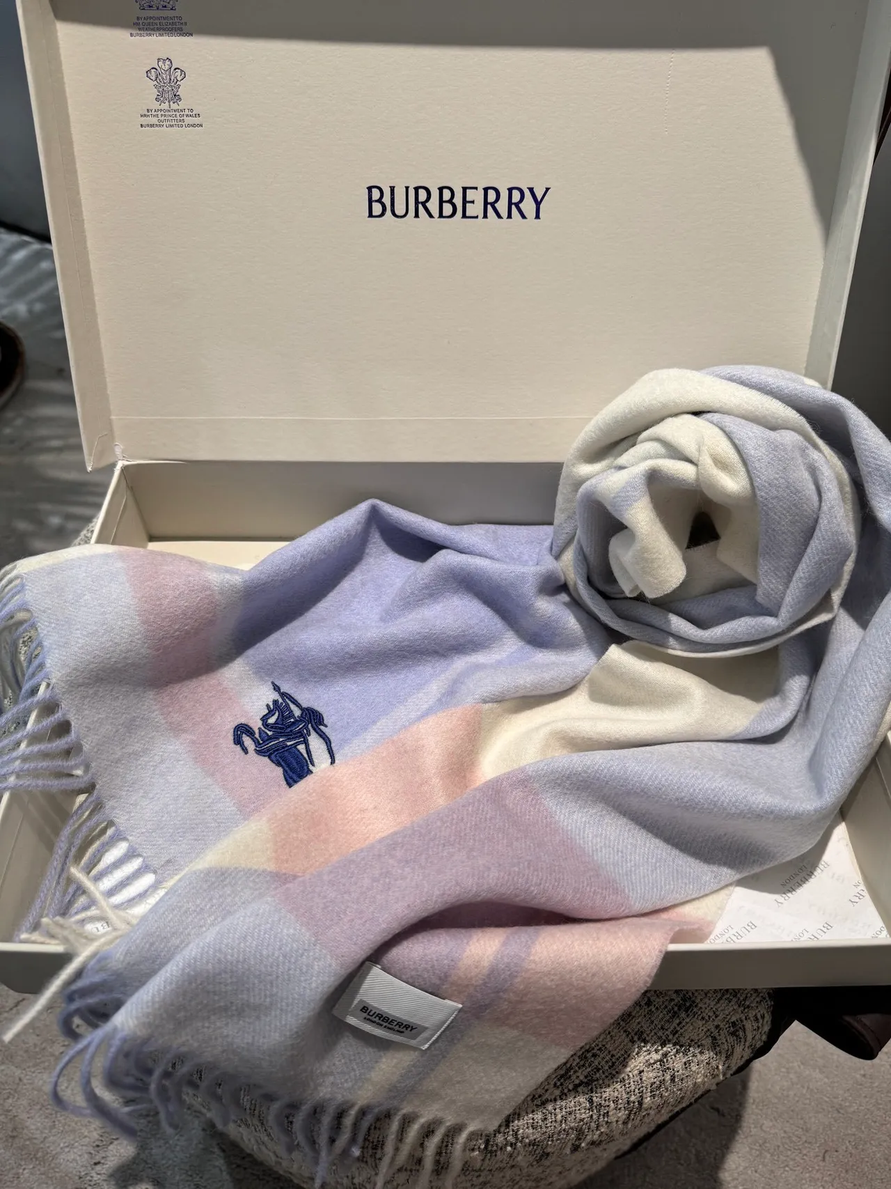 Burberry Knight Plaid Cashmere Scarf 8