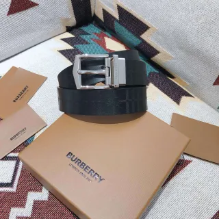 Burberry Knight Reversible Black Leather Belt