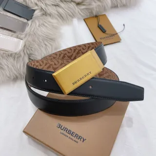 Burberry Knight উল্টানো যোগ্য Monogram কালো চামড়ার বেল্ট