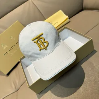 Burberry Monogram Embroidered Off-White Baseball Cap