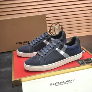 Burberry Navy Suede and House Check Lifestyle Sneakers