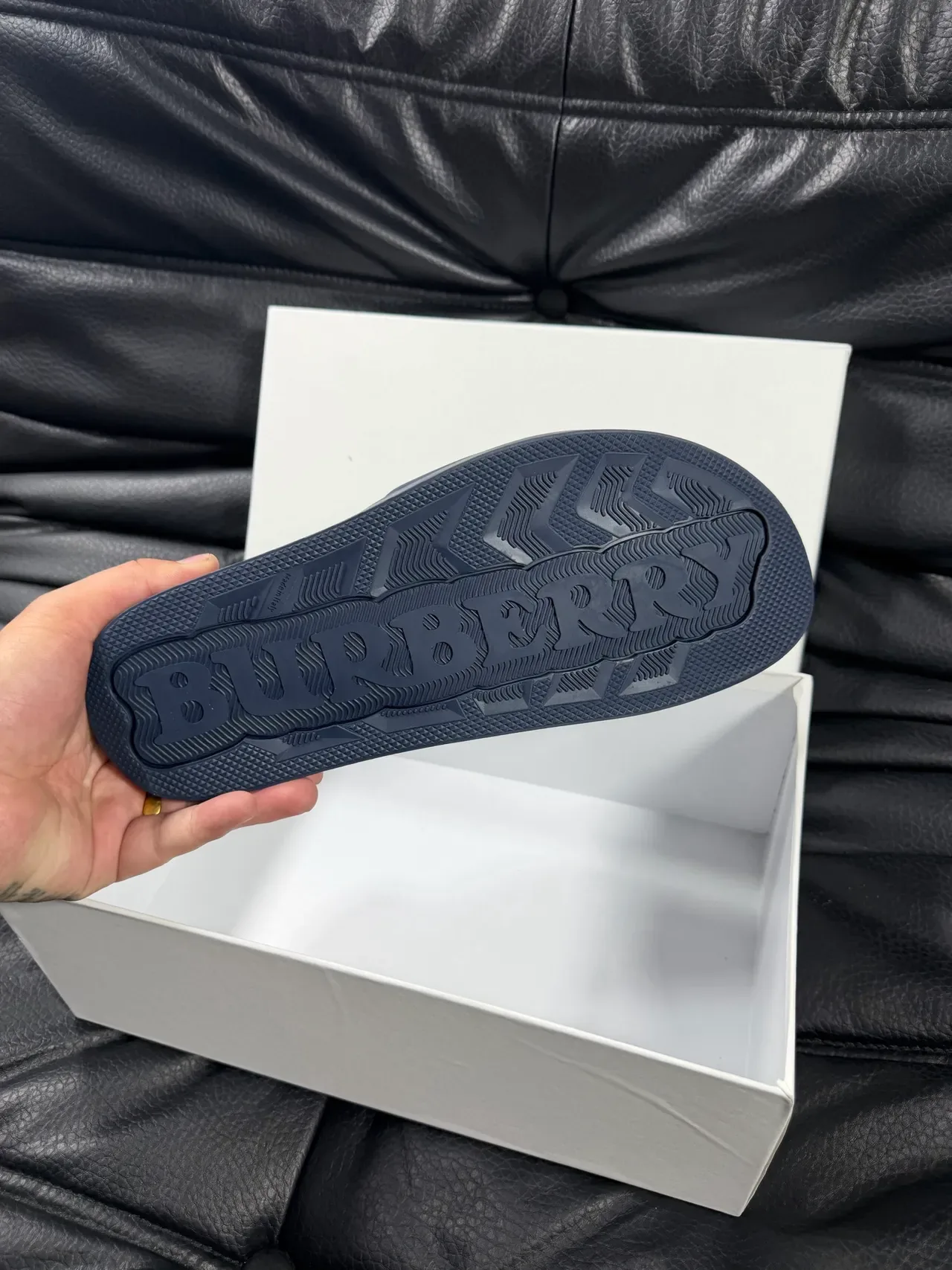 Burberry Slide Navy Blue Molded Rubber Slippers 2