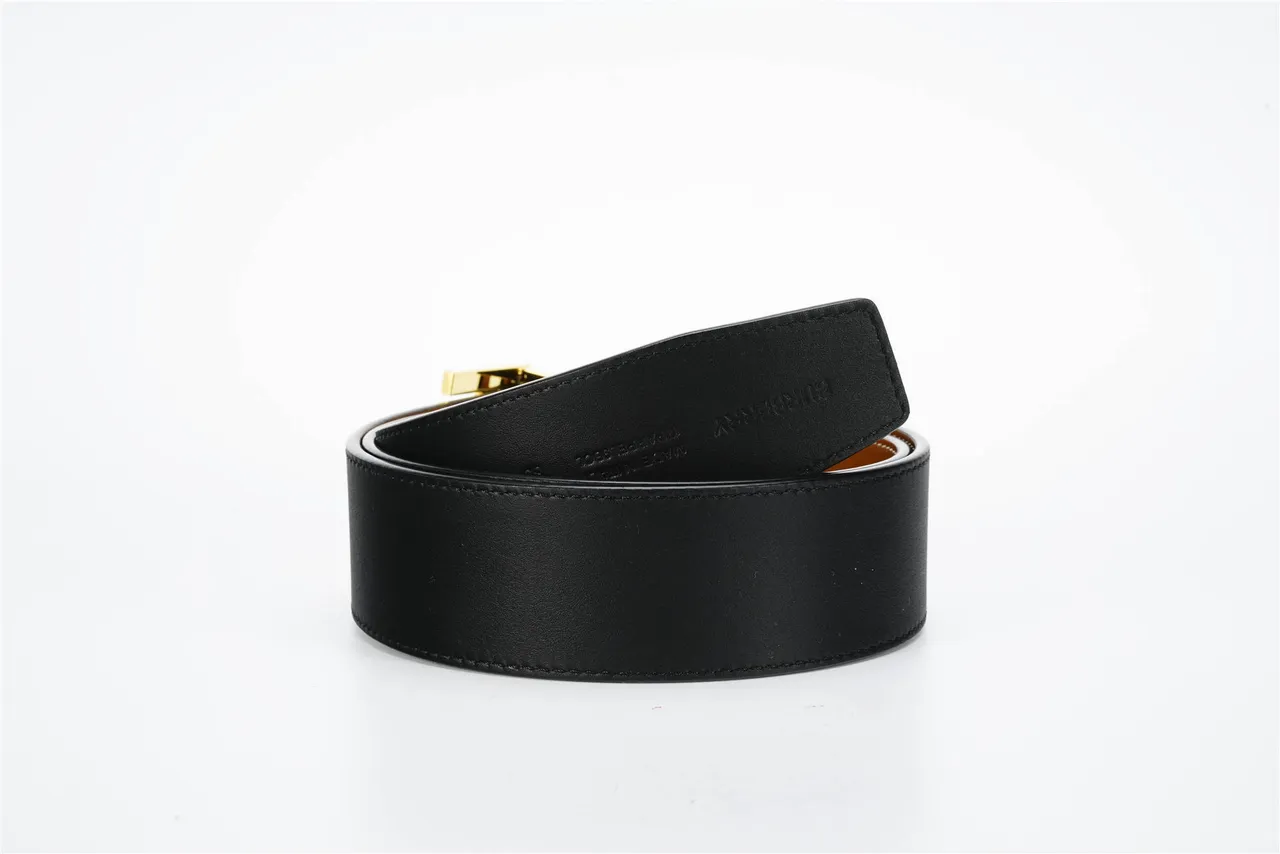 Burberry TB Belt Black and Tan Leather Belt 3