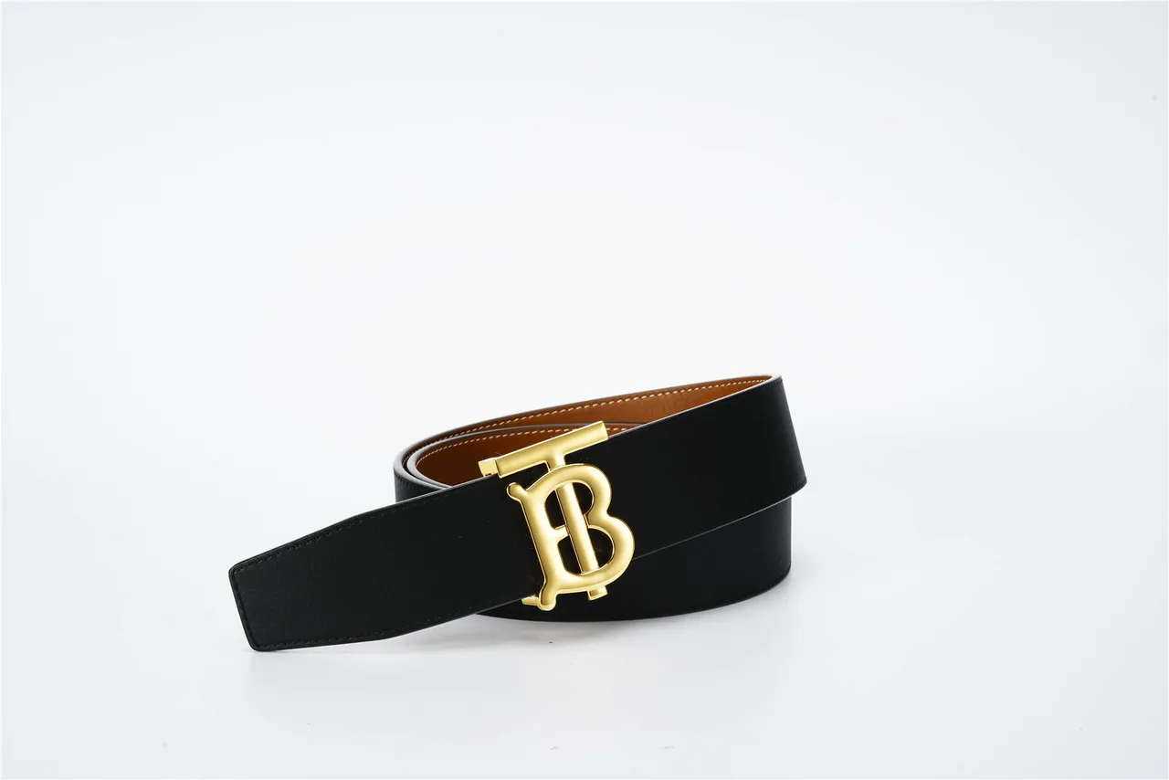 Burberry TB Belt Black and Tan Leather Belt 4