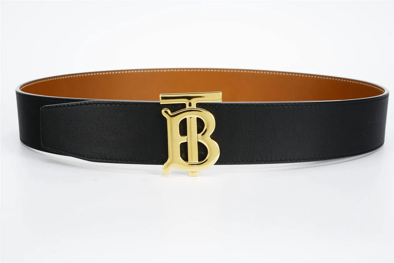 Burberry TB Belt Black and Tan Leather Belt 9