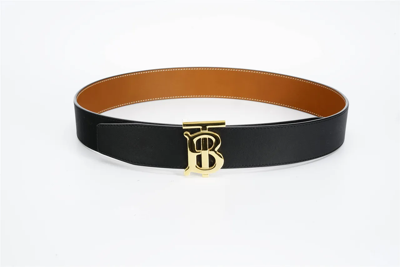 Burberry TB Belt Black and Tan Leather Belt 10