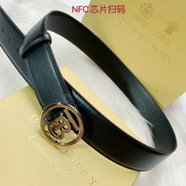 Burberry TB Belt Black Leather Belt 2