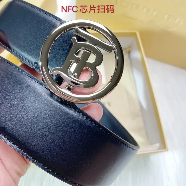 Burberry TB Belt Black Leather Belt 3