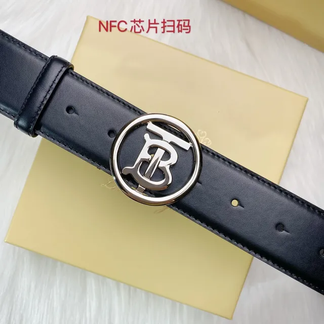 Burberry TB Belt Black Leather Belt 6