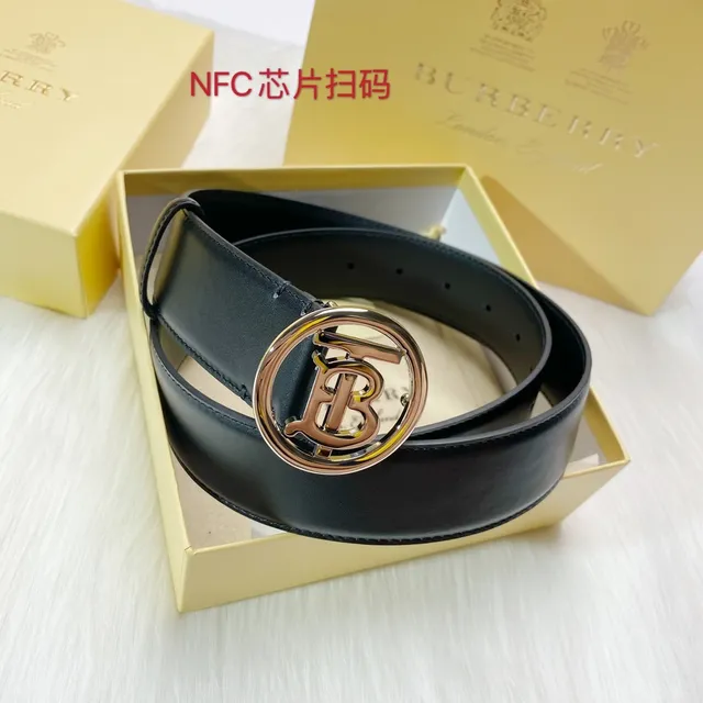 Burberry TB Belt Black Leather Belt 8