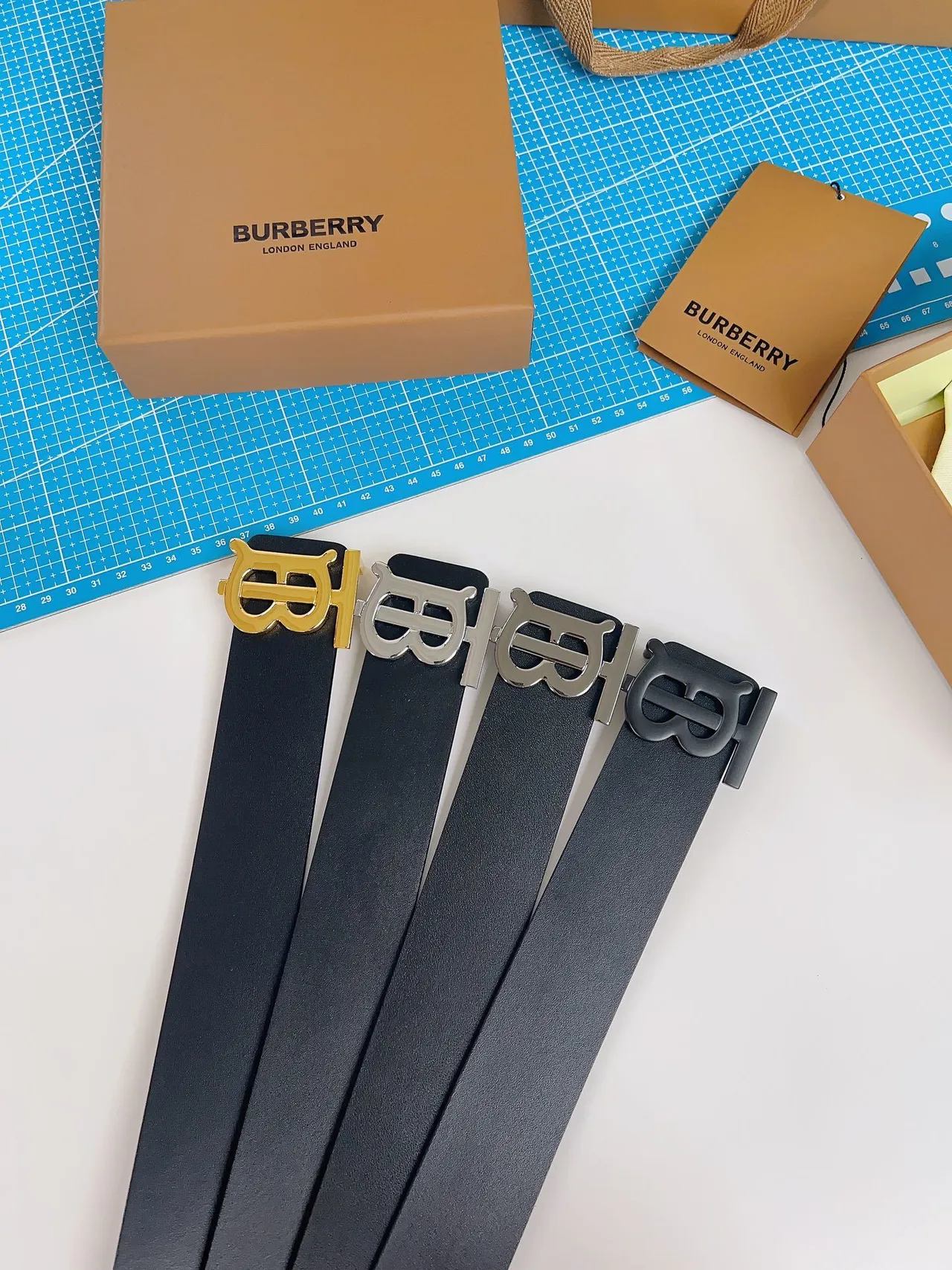 Burberry Thomas Burberry Monogram Belt Black Leather Belt 11