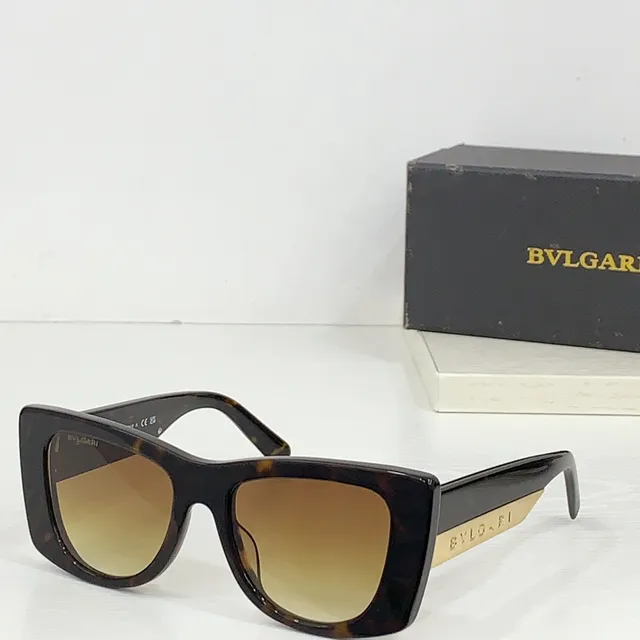 Bvlgari Amber-Brown Rectangular Cat-Eye Sunglasses 5