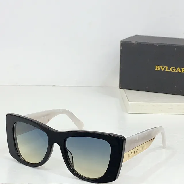 Bvlgari Amber-Brown Rectangular Cat-Eye Sunglasses 7