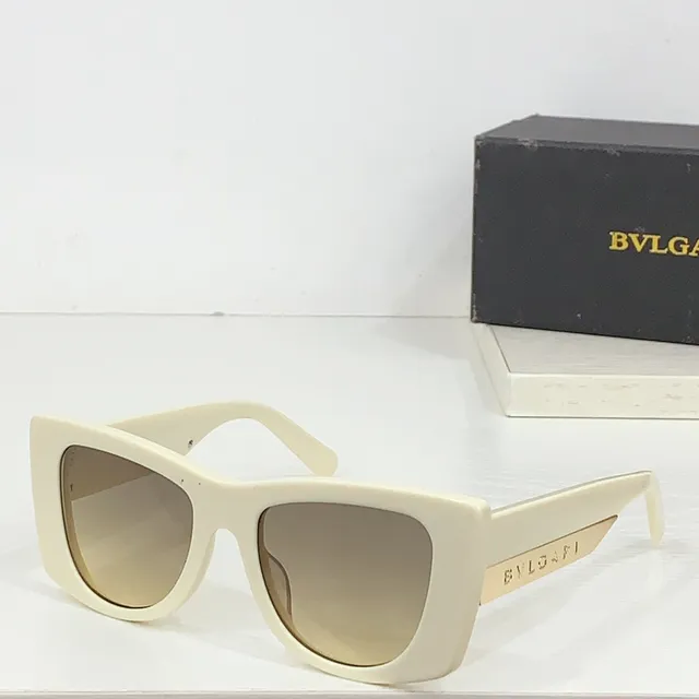 Bvlgari Amber-Brown Rectangular Cat-Eye Sunglasses 9