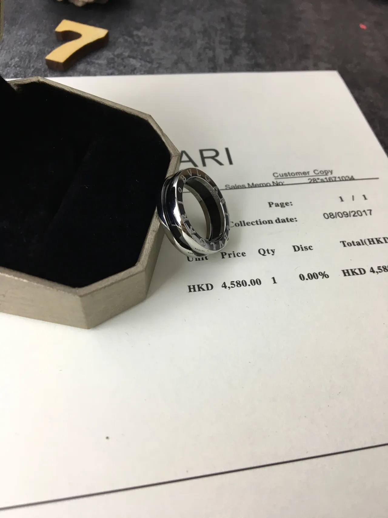 Bvlgari B.zero1 Engraved Lettering Silver Ring 4