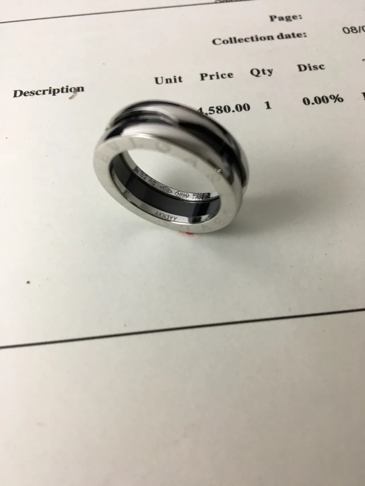 Bvlgari B.zero1 Engraved Lettering Silver Ring 6