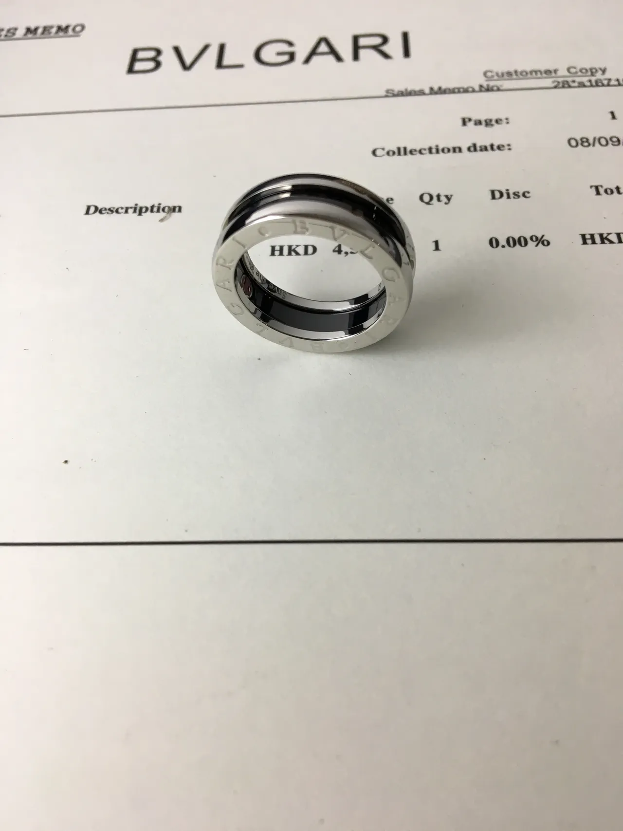 Bvlgari B.zero1 Engraved Lettering Silver Ring 7