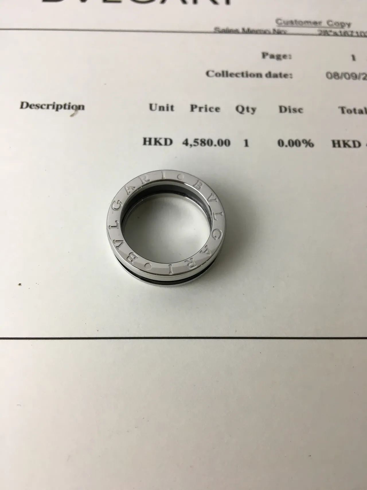 Bvlgari B.zero1 Engraved Lettering Silver Ring 8
