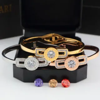 Bvlgari B.zero1 সোনা রূপা ধাতুর ব্যান্ড Pavé ক্রিস্টাল অ্যাকসেন্টস ব্যান্ড