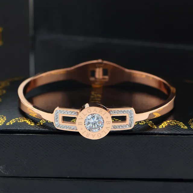 Bvlgari B.zero1 Bracelet en métal or et argent avec accents de cristal Pavé 2