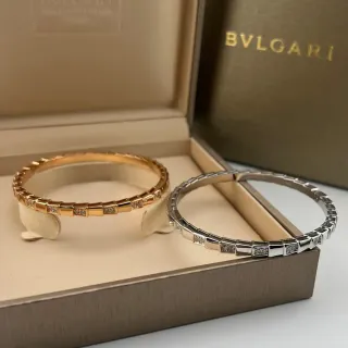 Bvlgari B.zero1 Gold Silver Segmented Block-Link Pavé-Set Stones Bracelet