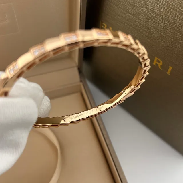 Bvlgari B.zero1 Or Argent Bracelet maillons en blocs segmentés pavé avec pierres 2