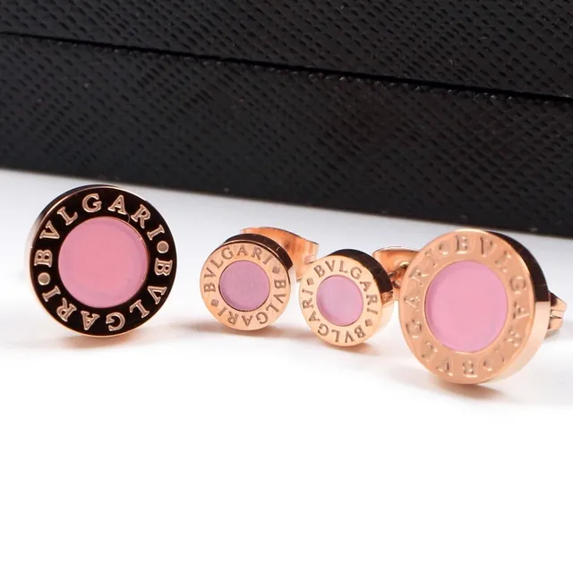 Bvlgari B.zero1 Or Rose Disque Circulaire Gravé Bande Boucles d'Oreilles 2