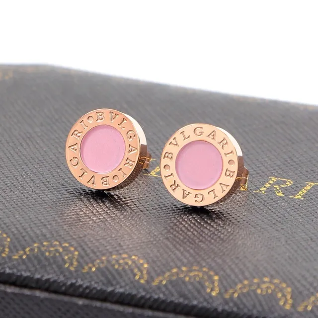 Bvlgari B.zero1 Or Rose Disque Circulaire Gravé Bande Boucles d'Oreilles 6