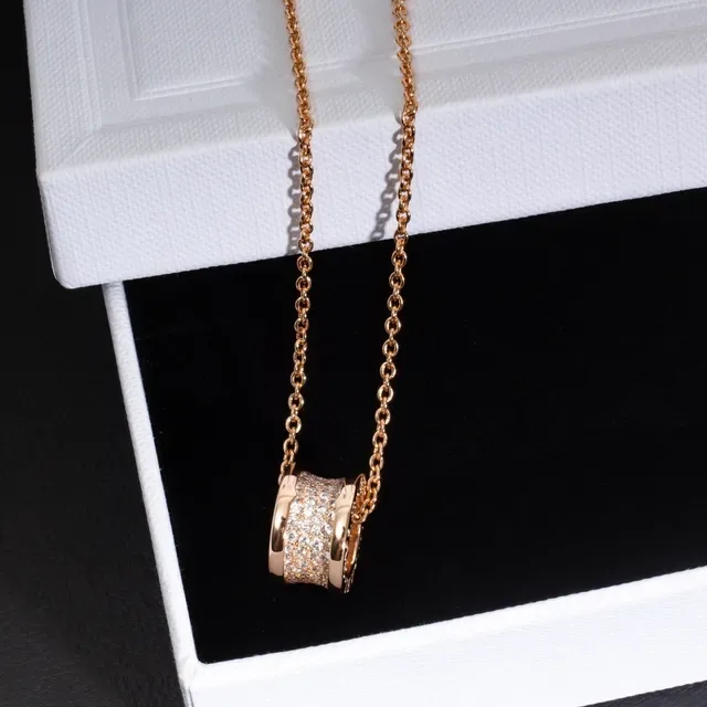 Bvlgari B.zero1 Rotating Double-Ring Pavé Crystal Necklace 3