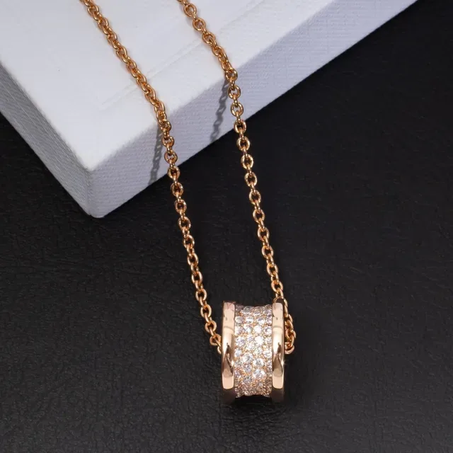 Bvlgari B.zero1 Rotating Double-Ring Pavé Crystal Necklace 4