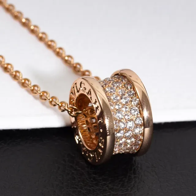 Bvlgari B.zero1 Rotating Double-Ring Pavé Crystal Necklace 6