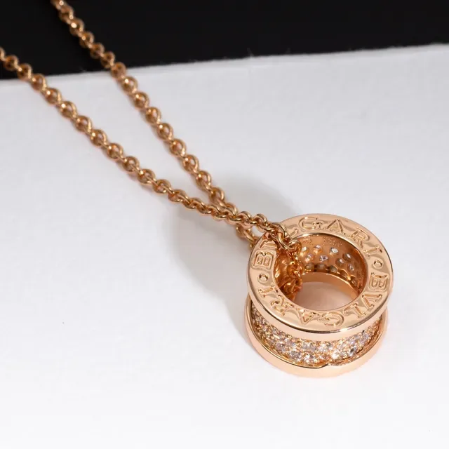 Bvlgari B.zero1 Rotating Double-Ring Pavé Crystal Necklace 7