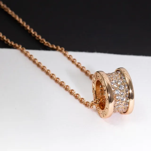 Bvlgari B.zero1 Rotating Double-Ring Pavé Crystal Necklace 8