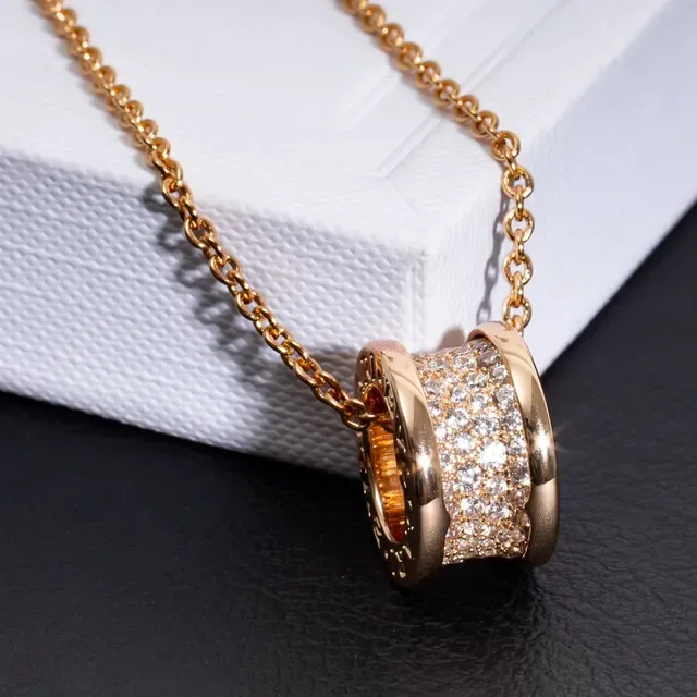 Bvlgari B.zero1 Rotating Double-Ring Pavé Crystal Necklace 9