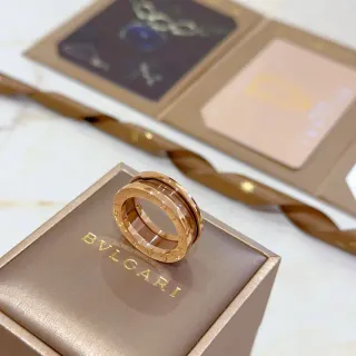 Bvlgari B.zero1 घूर्णन दोहरी पट्टी गुलाबी सोने की अंगूठी