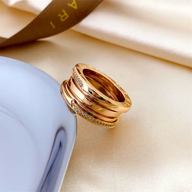 Bvlgari B.zero1 خاتم الماس متعدد الطبقات المرصع 2