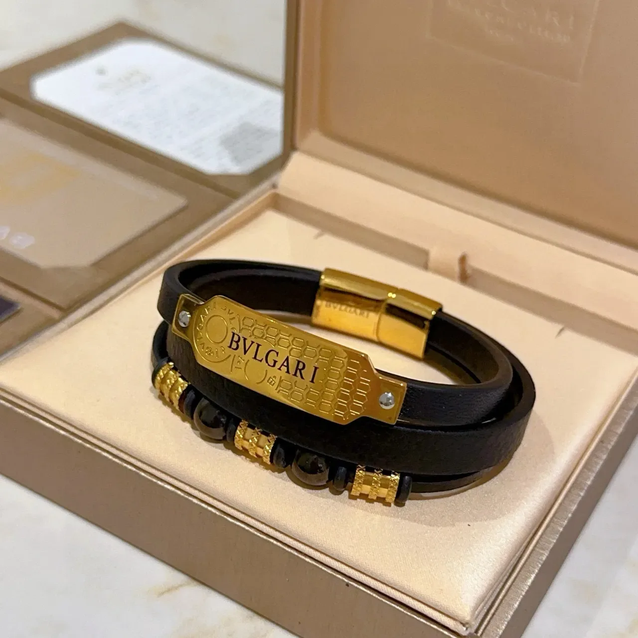 Bvlgari Black Gold Dual-Layer Plaque Bracelet 2