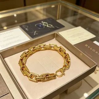 Bvlgari Bulgari Bulgari সোনার আয়তাকার লিঙ্ক ব্রেসলেট