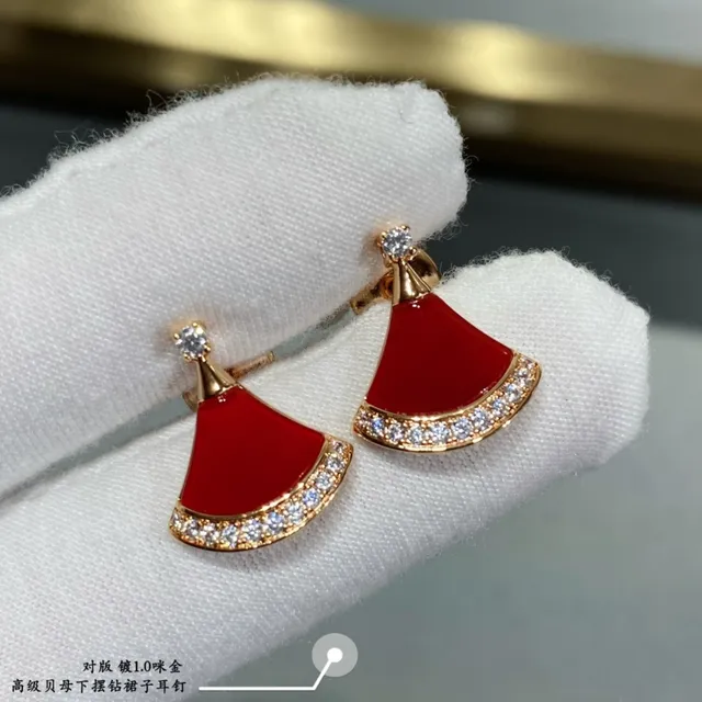 Bvlgari Divas’ Dream Boucles d'oreilles en émail et gemmes en forme d'éventail 2
