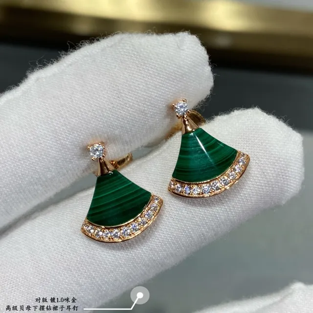 Bvlgari Divas’ Dream Boucles d'oreilles en émail et gemmes en forme d'éventail 4