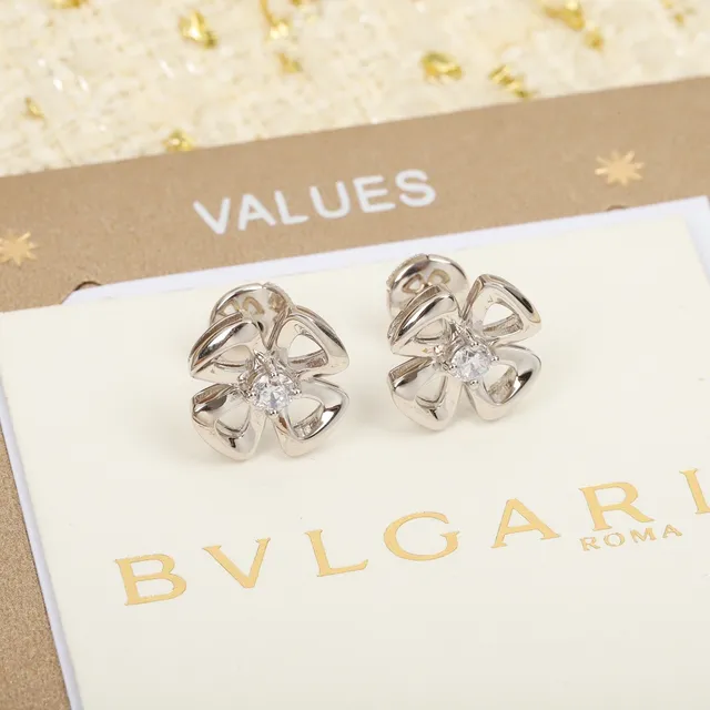 Bvlgari Fiorever Boucles d'oreilles en forme de fleur en or rose et argent 5