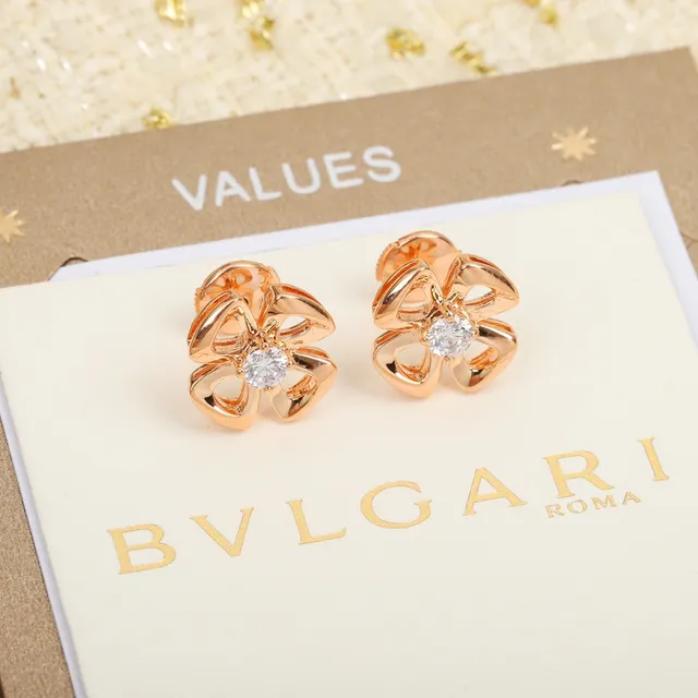 Bvlgari Fiorever Boucles d'oreilles en forme de fleur en or rose et argent 6