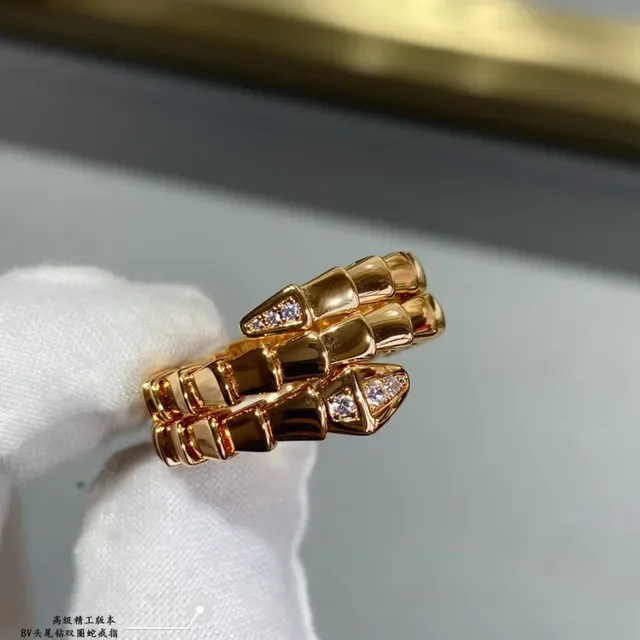Bvlgari Gold Silver Articulated Serpentine Multi-Band Ring 3