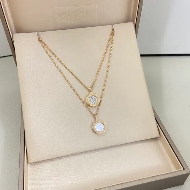Bvlgari সোনা রুপো লেয়ার্ড মাল্টি-চেইন সার্কুলার মেডেলিয়ন পেন্ডেন্ট নেকলেস 4