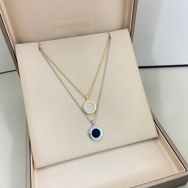 Bvlgari সোনা রুপো লেয়ার্ড মাল্টি-চেইন সার্কুলার মেডেলিয়ন পেন্ডেন্ট নেকলেস 7