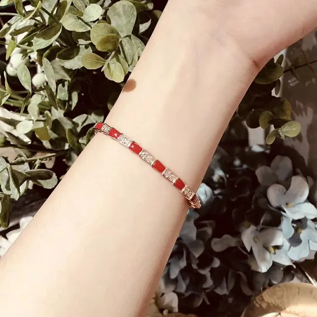 Bvlgari Red Gold Segmented Rigid Bangle Rose Bracelet 8