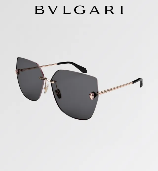 Bvlgari بدون إطار ذهبي أسود نظارات شمسية 2