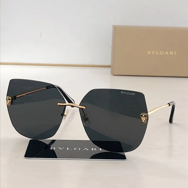 Bvlgari بدون إطار ذهبي أسود نظارات شمسية 5