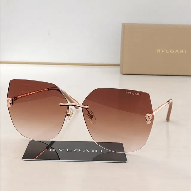 Bvlgari بدون إطار ذهبي أسود نظارات شمسية 6